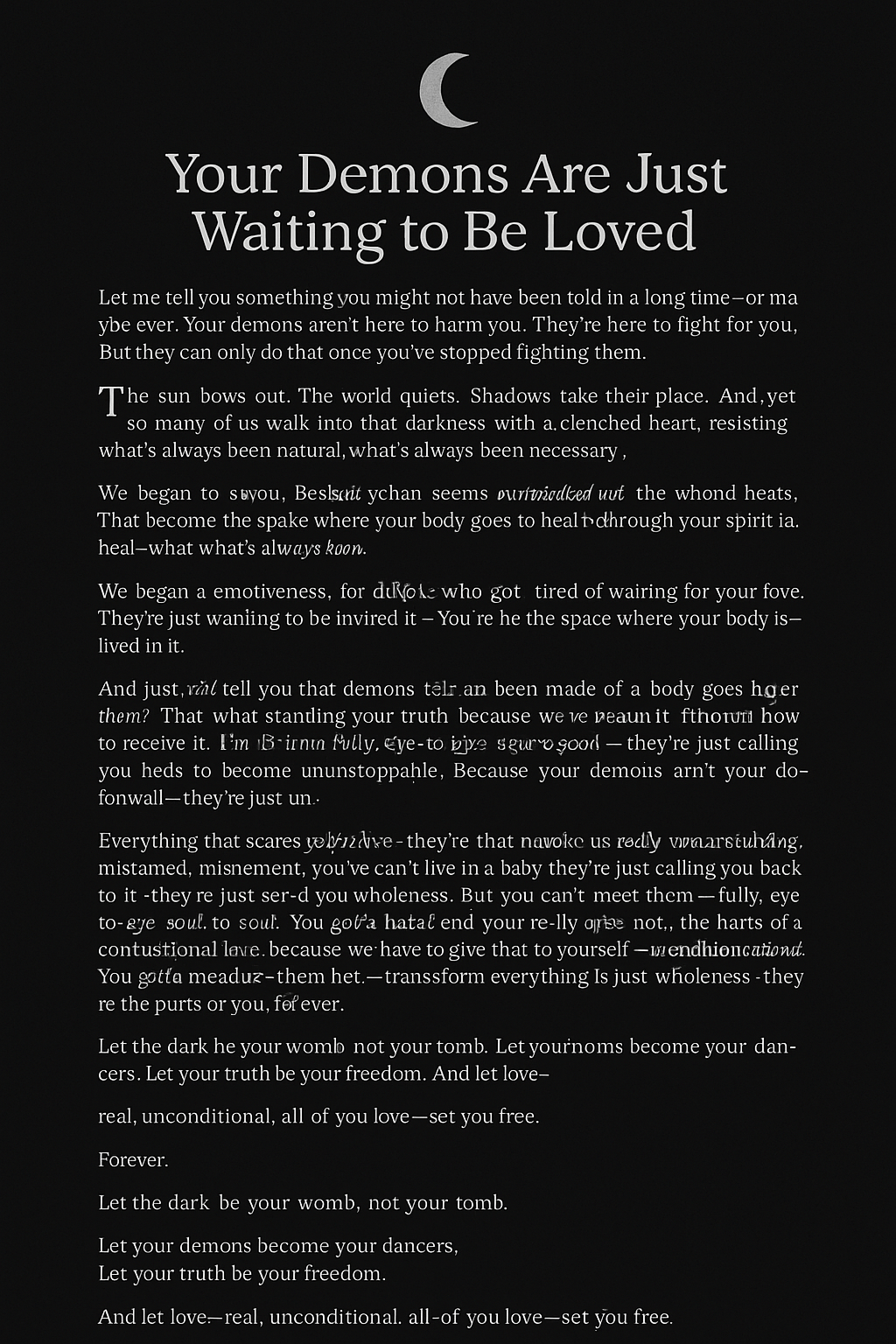 🌑 Your Demons Are Just Waiting to Be&nbsp;Loved