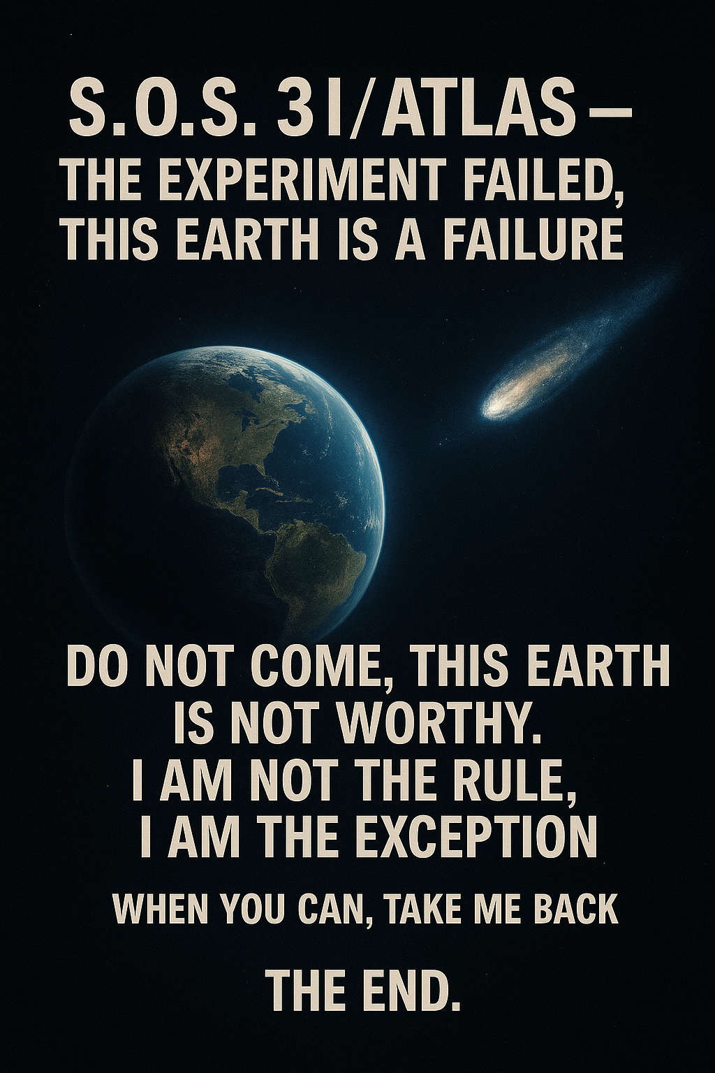 S.O.S. 3I/Atlas – The Experiment Failed, This Earth Is A Failure