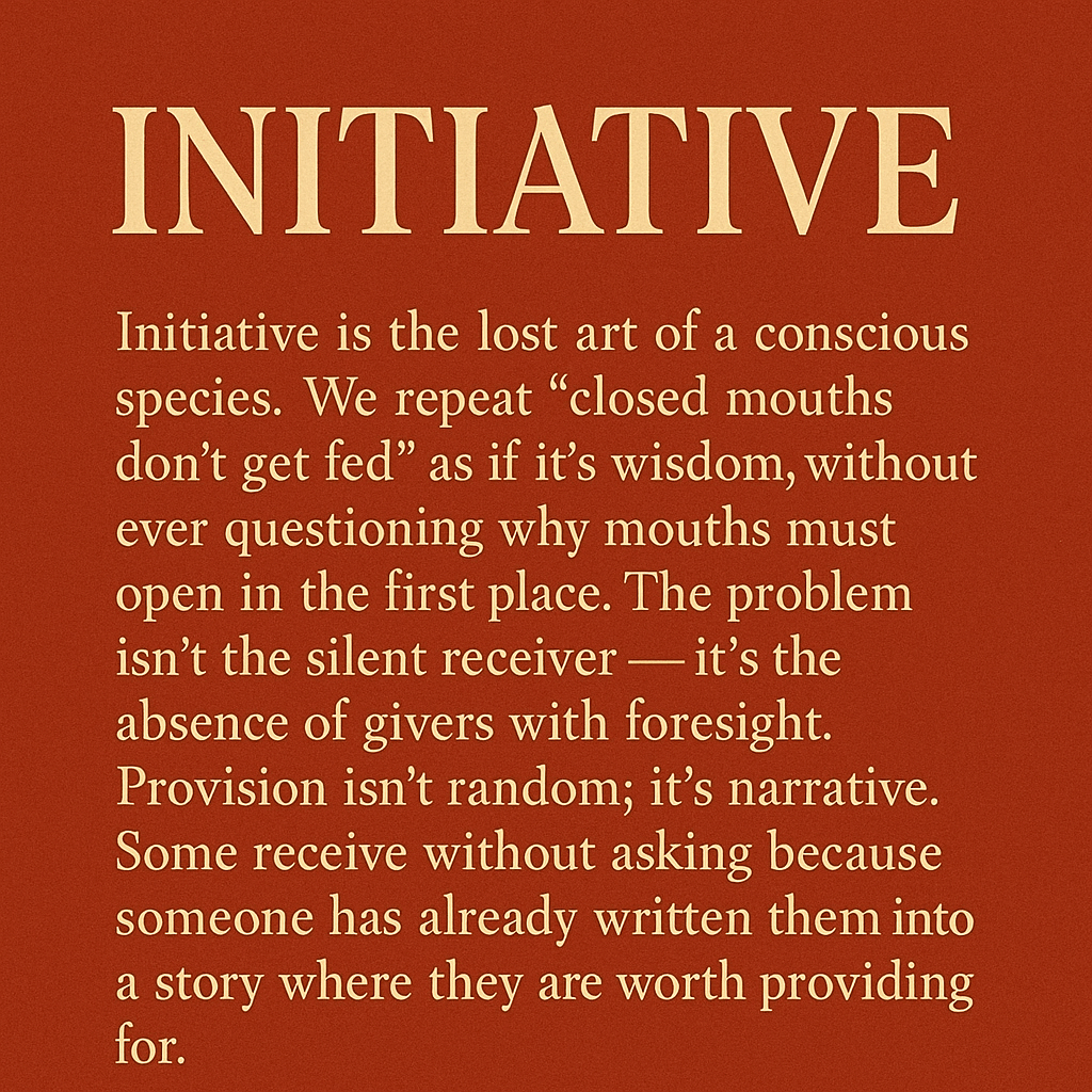 Initiative: The Lost Art of a Conscious&nbsp;Species