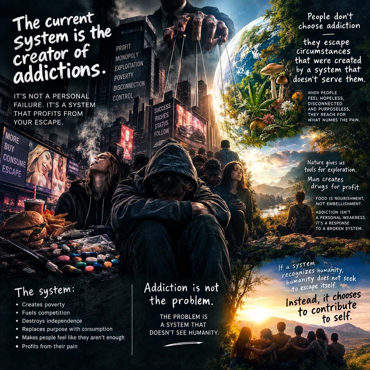 234..: THE CURRENT SYSTEM IS THE CREATOR OF ADDICTIONS