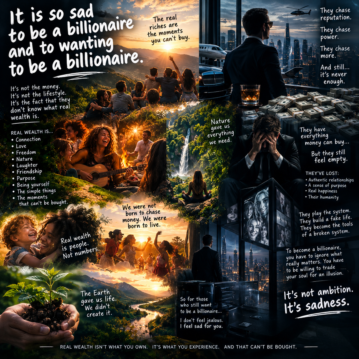 234…: It is so sad to be a billionaire and to wanting to be a billionaire.