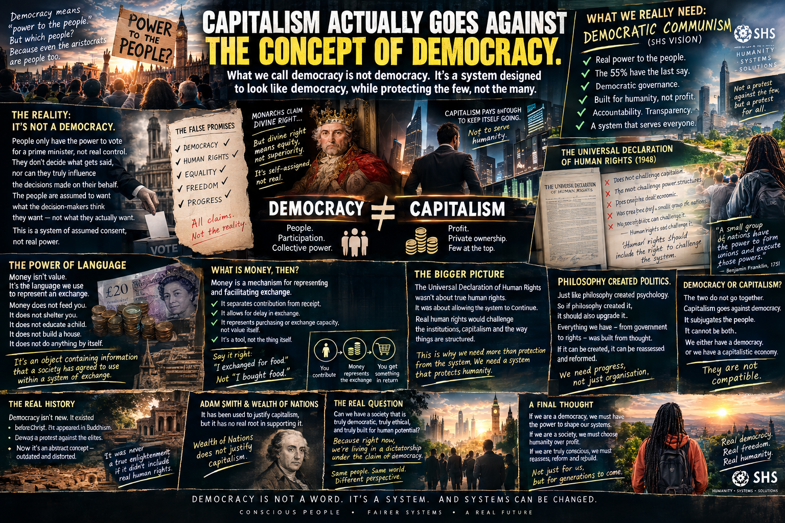 CAPITALISM ACTUALLY GOES AGAINST THE CONCEPT OF DEMOCRACY — OR HAVE WE NEVER PROPERLY DEFINED EITHER?