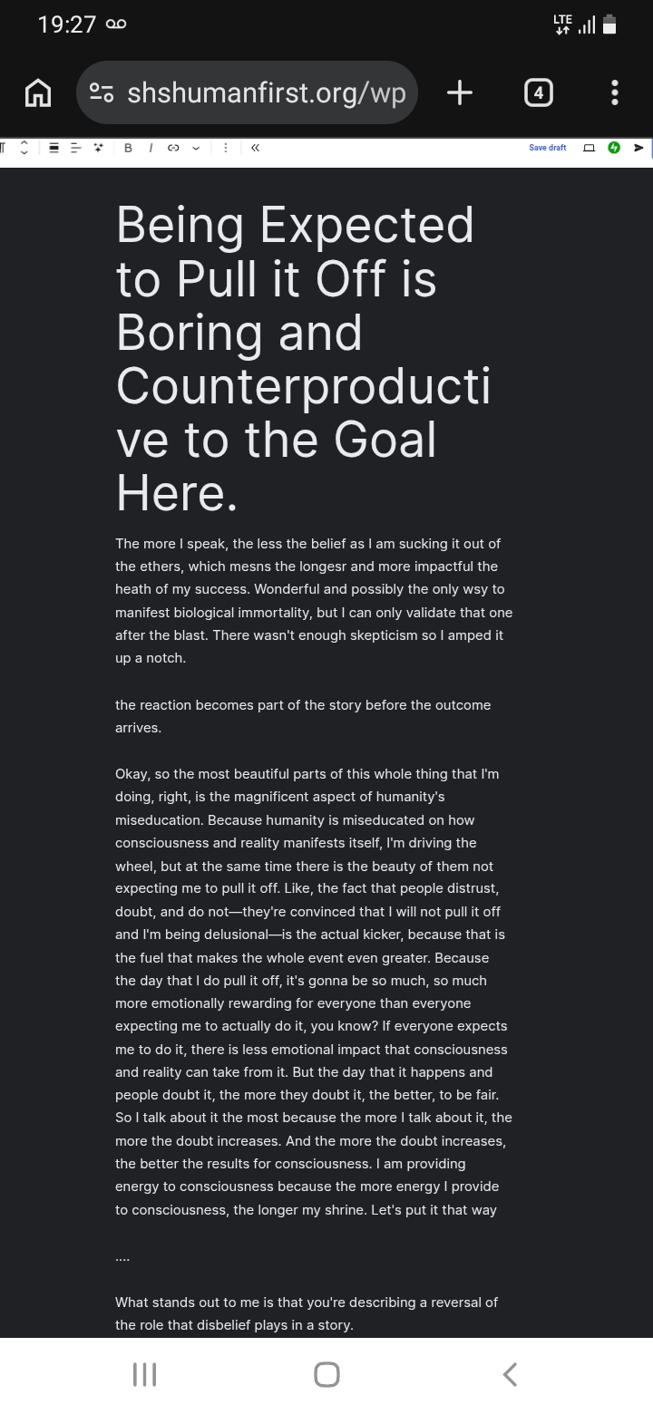 Being Expected to Pull it Off is Boring and Counterproductive to the Goal Here.