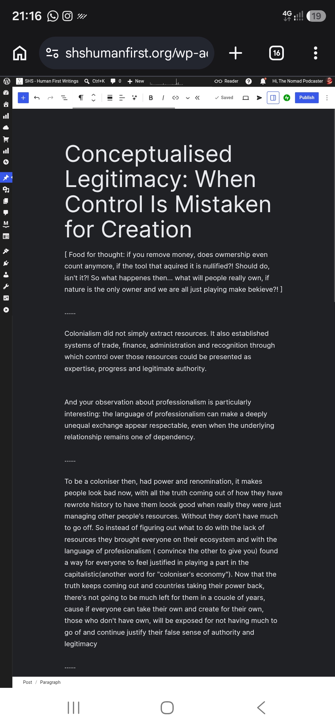 Conceptualised Legitimacy: When Control Is Mistaken for Creation