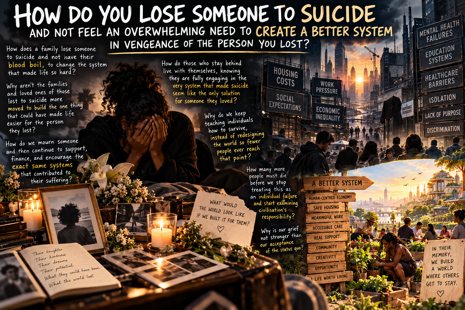How Do You Lose Someone to Suicide and Not Feel an Overwhelming Need to Change the System That Made Their Life Unbearable?