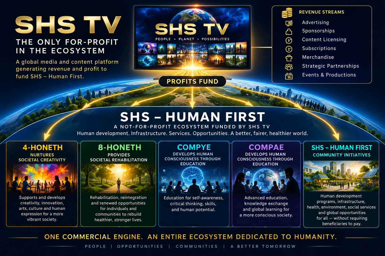 SHS TV WILL BE THE ONLY FOR PROFIT